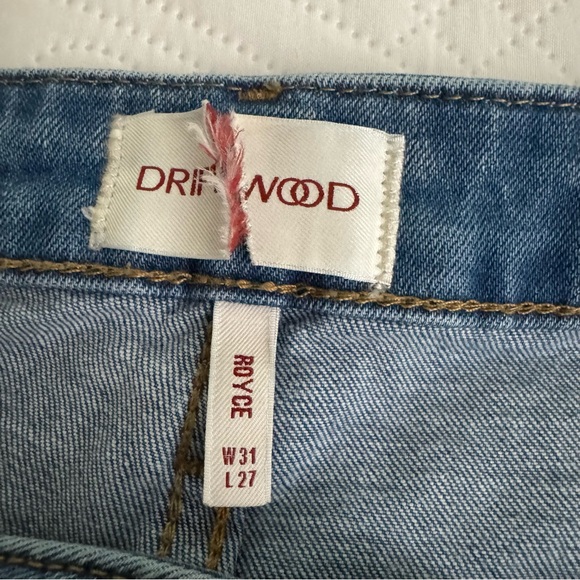 Driftwood Royce Light Wash Straight Raw Hem Jeans Size 31 - Picture 11 of 12